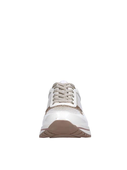 Sneakers in ecopelle e tessuto LIU JO | KISS 636 PATENT/GLITTER MESHBIANCO-ORO